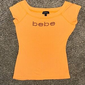 Bebe Vibrant Orange Short Sleeve Tee